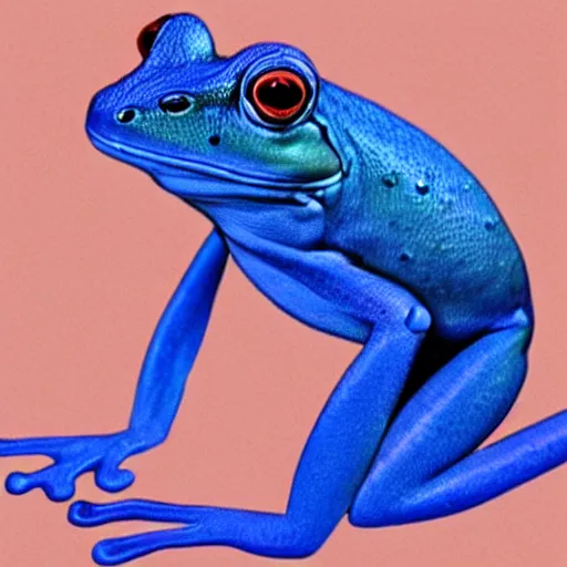 Image similar to a blue frog