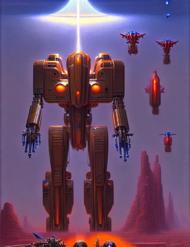 Prompt: a giant art deco mecha, tim hildebrandt, wayne barlowe, bruce pennington, donato giancola, trending on artstation, cinematic composition, beautiful lighting, hyper detailed, 8 k, oil on canvas