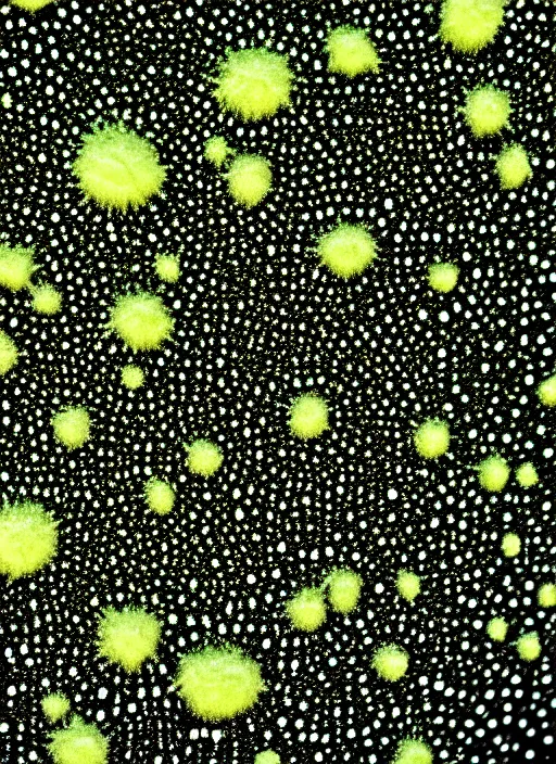 Image similar to realistic photo of a moist microbes bacteria petri cup, biology moss covered with white dots, fluffy microbe, user interface with pixels ; 1 9 9 0, microscope, closeup, bokeh, natural colors, kodak ektar, 2 0 0 iso, 3 5 mm lens, bill henson