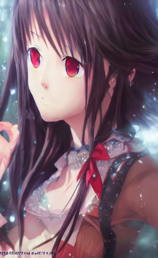 Image similar to a still from the anime date alive, kurumi portrait, dynamic lighting, photorealistic fantasy concept art, trending on art station, stunning visuals, creative, cinematic, ultra detailed