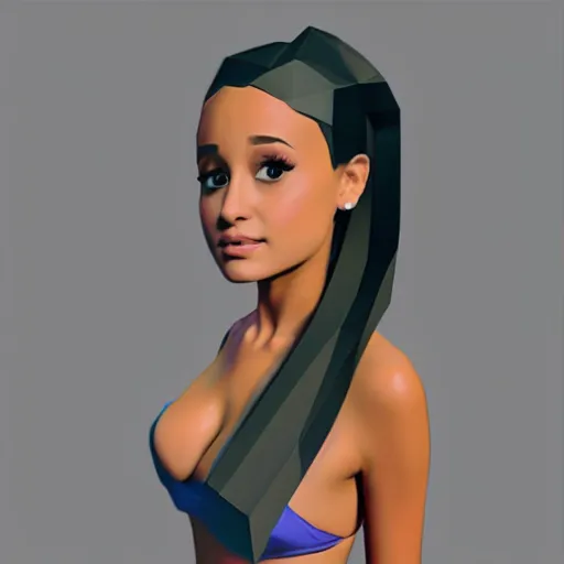 Prompt: ariana grande 3 d low poly