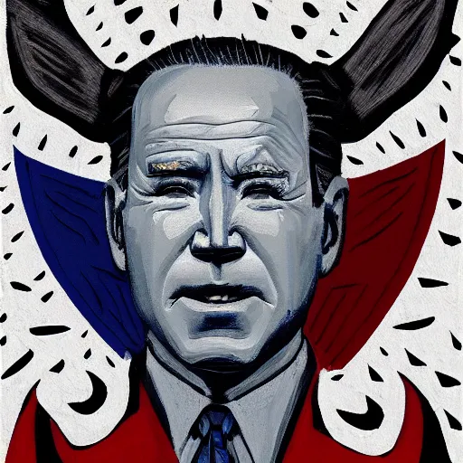 Prompt: haida art of joe biden