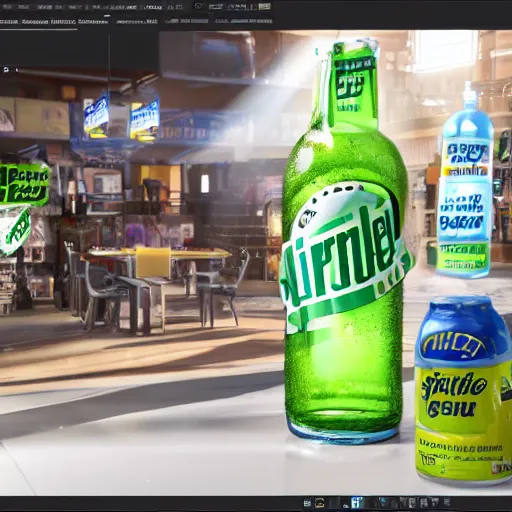 Prompt: A photo of a lean commercial made by Sprite, 8K concept art, detailed, 4K, rendered in Unreal Engine, perfect, 3D