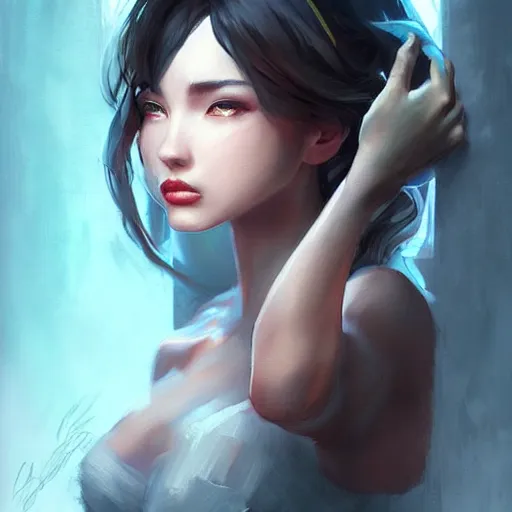 Image similar to a beautiful painting representative of the art style of artgerm and wlop and james cameron