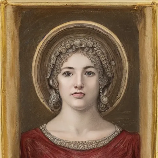 Image similar to realistic portrait of a female made of greek architectural ornaments