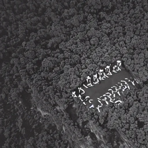 Image similar to aerial drone expired fuji film photo of uncontacted tribe in antarctica