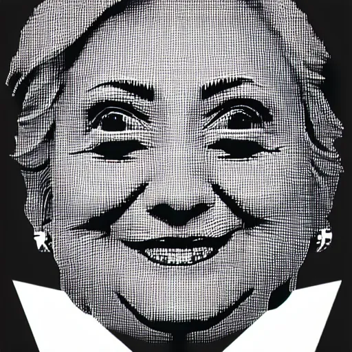Prompt: hillary clinton's face made out of pure geometrical curves and mathematical graphs
