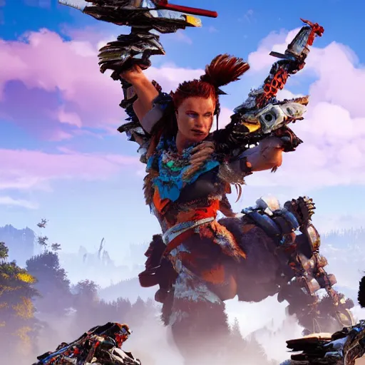 Prompt: horizon zero dawn, alternative timeline