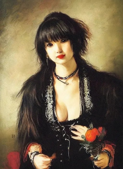 Prompt: misa amane. by rembrandt, ( ( konstantin razumov ) )