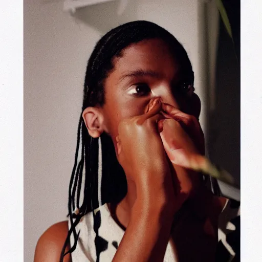 Image similar to realistic photoshooting for a new ssense!!! lookbook, color film photography, photo of a woman, photo in style of tyler mitchell, 3 5 mm, featured on vogue