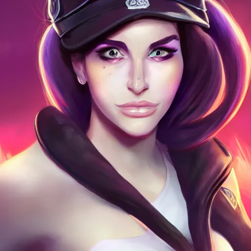 Prompt: portrait of Caitlyn Kiramar from League of Legends, by Fortiche Studio, from Netflix's Arcane, trending on artstation,fine details, wearing police uniform, realistic shaded, fine-face, painted texture, pretty long face,