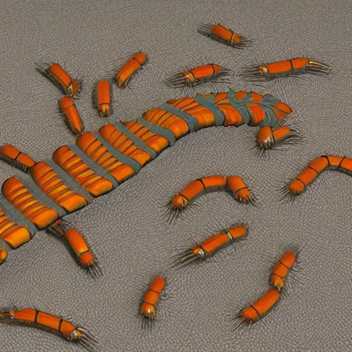 Prompt: 1998 Centipede 3d queen centipede