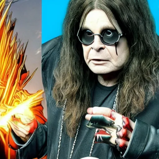 Image similar to Ozzy Osbourne as a Marvel Villian character,realistic,real photo