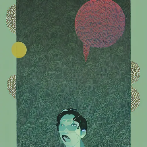 Image similar to illustration of to be screaming, by Victo Ngai and James Gilleard