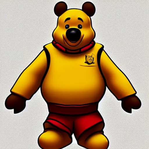 Image similar to winnie the poo as a fortnite skin