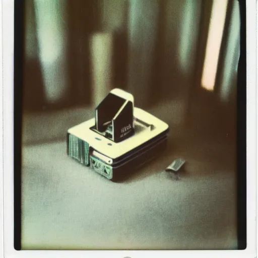 Image similar to a polaroid sx 7 0 photography of an isometric view of an ethnographic object on display, poetical, dream, unconscious, alternative world