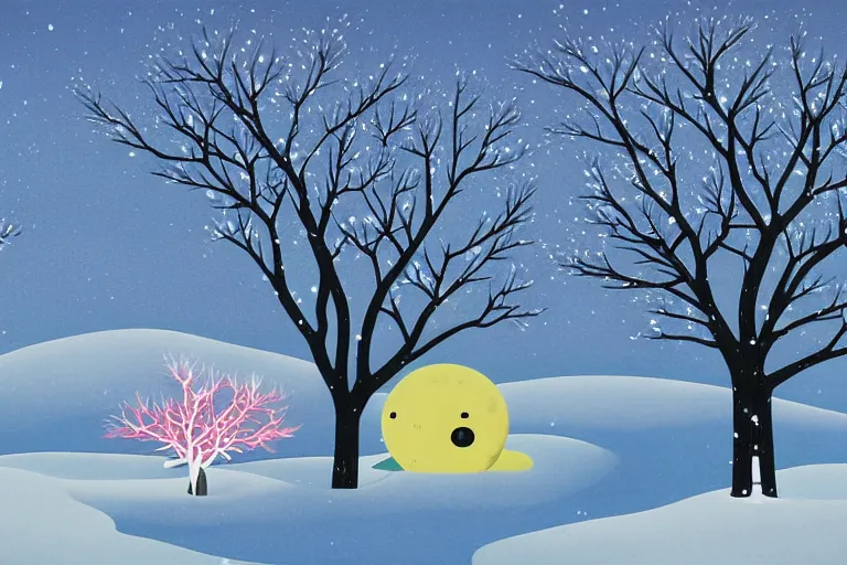 Image similar to A barren winter landscape by Chiho Aoshima