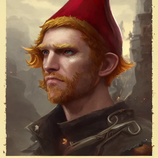 Image similar to portrait of a charming dashing ginger male elf pirate captain wearing tricorne hat, naval background, sunny day, fantasy art by greg rutkowski, intricate, elegant, D&D, award-winning, highly detailed, digital painting, trending on ArtStation, digital art.