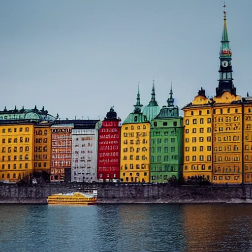 Image similar to Stockholm in the style of Wes Anderson