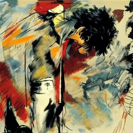 Image similar to corto maltese dreaming about valparaiso and tango, oil on canvas by dave mckean and yoji shinkawa