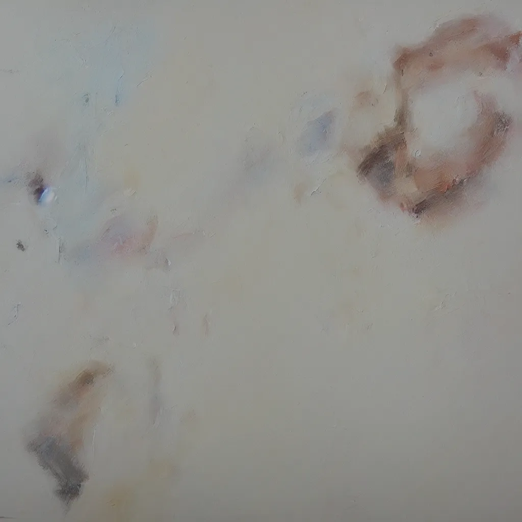 Prompt: thick daub of oil paint on white paper