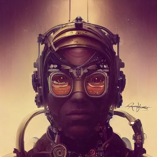 Image similar to joe rogan as a cyborg, portrait, western, steampunk, duster, fantasy, intricate, elegant, highly detailed, digital painting, artstation, concept art, sharp focus, illustration, art by artgerm and greg rutkowski and alphonse mucha