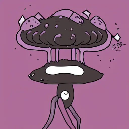 Prompt: cute void mushroom creature, pokemon, hayao miyazaki, digital art, vector, grayscale
