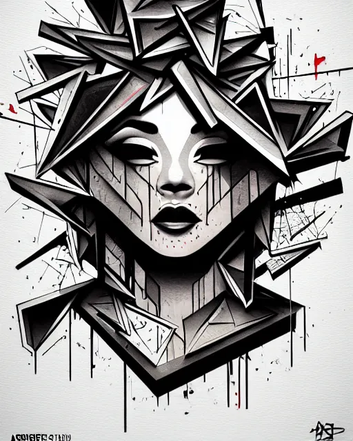 Image similar to graffiti, shards of time, illustration, highly detailed, simple, no jagged lines, smooth, artstation, artwork by obey