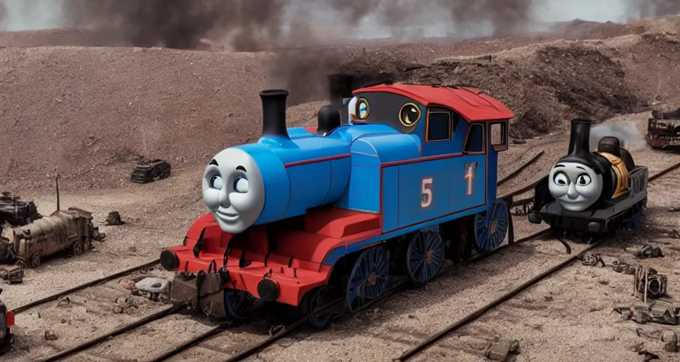 Image similar to Thomas the Tank Engine in MAD MAX: FURY ROAD