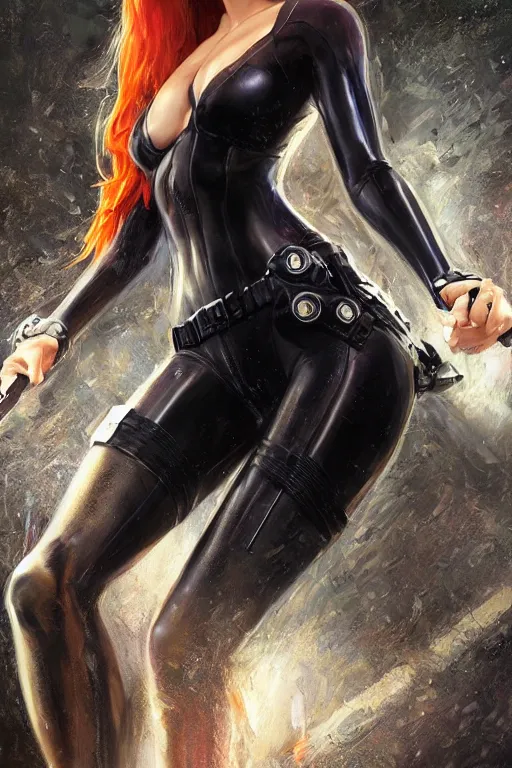 Prompt: photo of a black widow in the style of stefan kostic, realistic, half body shot, sharp focus, 4 k high definition, insanely detailed, intricate, elegant, art by stanley lau and artgerm