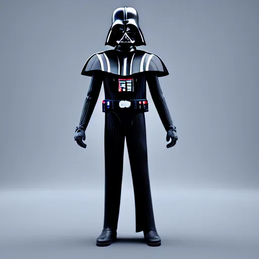 Image similar to darth vader, full body shot, pixar, disney, 3 d render, octane render, 4 k, hd