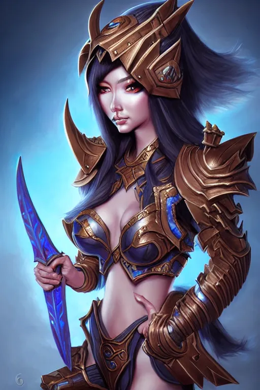 Image similar to sakimi chan, fantasy armor, european detailed face, tony sart