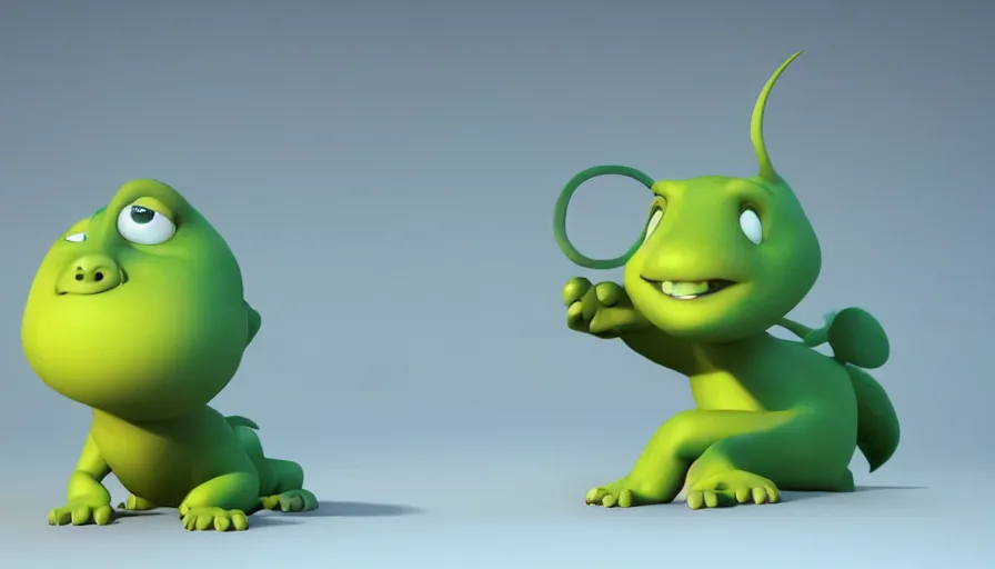 Prompt: very very very cute green baby animals by Max Kostenko and Bobby Chiu, disney, pixar, MPC, Framestore, character design for animation, uplight, a lineup of characters, big disney eyes, symmetrical yellow eyes, cuteness, 3d render, octane rendered, highly detailed, cinematic lightning, rendered by maya and houdini, highly detailed, unreal engine, Trending on Artstation, octane render, 4k, 8k, HD, oil on Canvas by Elena Zhurikhina and Goro Fujita and Charlie Bowater