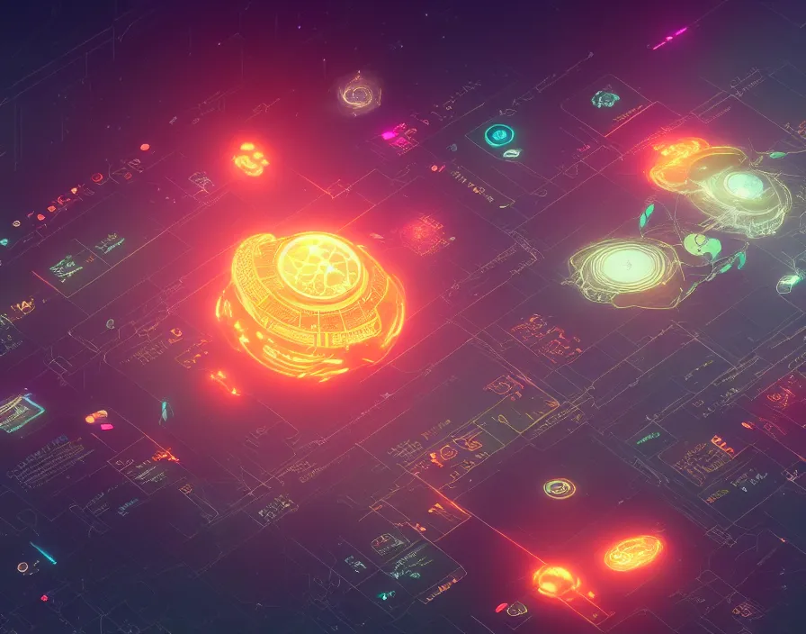 Prompt: beautiful render of futuristic user interface for visualising neural networks, tarot by victo ngai and andreas rocha and greg rutkowski, trending on artstation, unreal engine, 8 k hd wallpaper, kitbash, game assets, asset pack