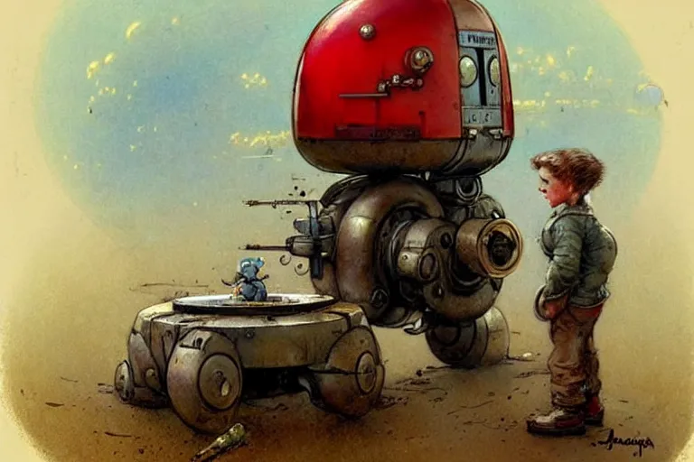 Image similar to adventurer ( ( ( ( ( 1 9 5 0 s retro future robot mole tunneling machine. muted colors. ) ) ) ) ) by jean baptiste monge!!!!!!!!!!!!!!!!!!!!!!!!! chrome red