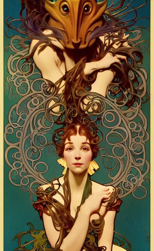 Image similar to exquisite imaginative anthropomorphic creature poster art, movie art, by lucusfilm, weta studio, alphonso mucha, james jean, frank frazetta, 8 k, denoised