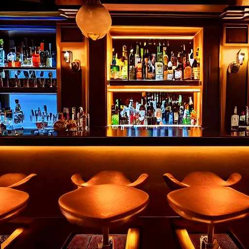 Image similar to mysterious lounge bar with bartender