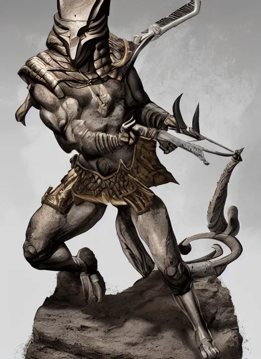 Image similar to caracal limestone soldier. living limestone statue. caracal anubis shroud. epic fantasy egypt caracal limestone man. dnd art menacing, fighter, overpowering, intricate, vsharp focus, ultra detailed, by leesha hannigan, ross tran, thierry doizon, kai carpenter, ignacio fernandez rios