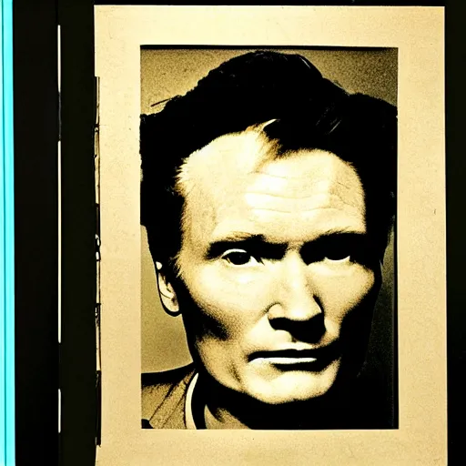 Prompt: conan o'brien, by joseph cornell,