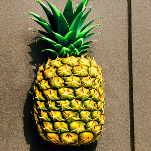 Prompt: a pineapple with a human face