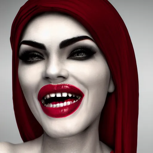 Image similar to Egyptian Vampire, goddess, detailed, high quality, 4k UHD, slim, curvy, blonde hair, realism, very coherent, high detail, hyper realism, hypnotic, hypno spiral, 8K high definition, fangs as teeth, eerie looking, creative,