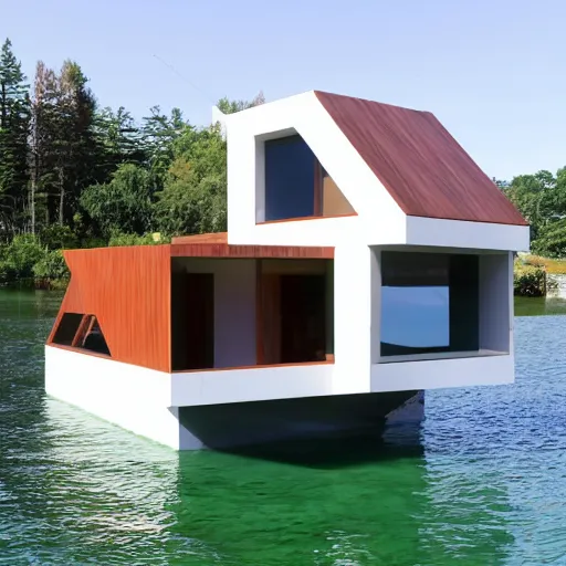 Prompt: floating house