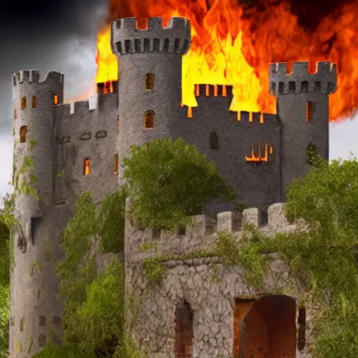 Prompt: castle inferno