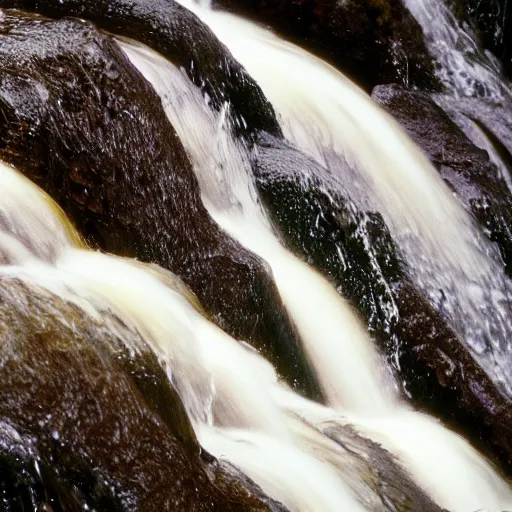 Image similar to hundreds lots lots lots of bears catching salmon at the top of a small waterfall in alaska, national geographic photo, detailed, wide angle, 1 2 0 mm film photo 4 k