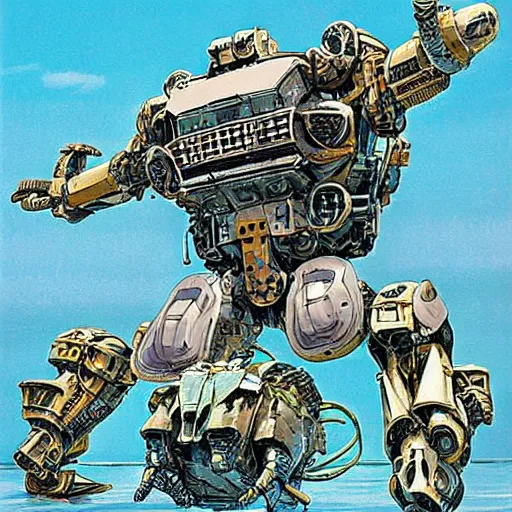 Image similar to subaquatic combat mecha, amphibious mobile suit by patrick woodroffe, ron mueck, carole feuerman, victo ngai