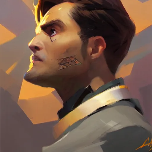 Image similar to greg manchess portrait painting of alex j. murphy as overwatch character, medium shot, asymmetrical, profile picture, organic painting, sunny day, matte painting, bold shapes, hard edges, street art, trending on artstation, by huang guangjian and gil elvgren and sachin teng