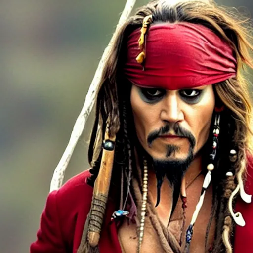 Prompt: Jim Carrey as Jack Sparrow
