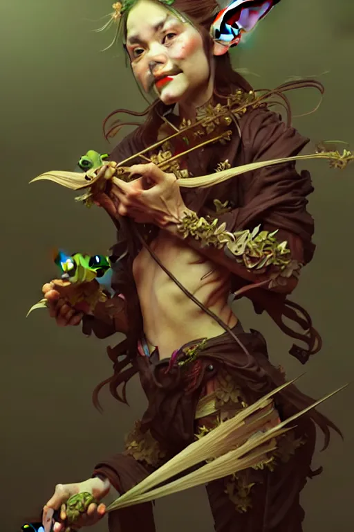 Prompt: beautiful goblin, highly detailed, digital painting, artstation, sharp focus, illustration, art by tan zi and ayanamikodon and alphonse mucha and wlop