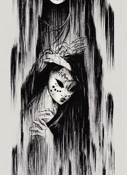 Image similar to book cover of scary geisha stories to tell in the dark paperback novel by stephen gammell