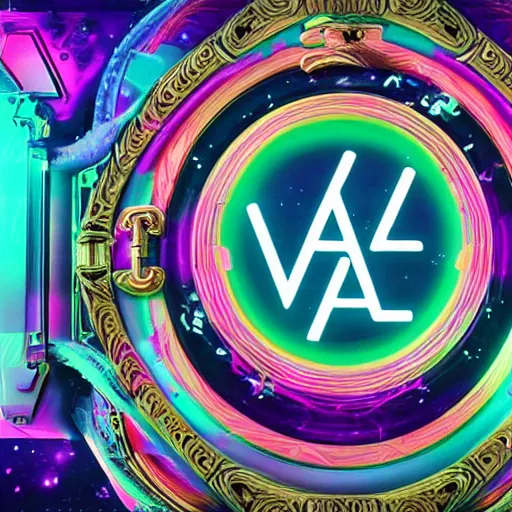 Image similar to a and w vaporwave logo, colorful, digital art, cosmic, 3 d high definition, trending on art station, photorealistic, high resolution, 8 k, octane, hyper detailed, insane details, intricate, elite, ornate, elegant trend, highly detailed and intricate, sharp focus, photography, unreal engine